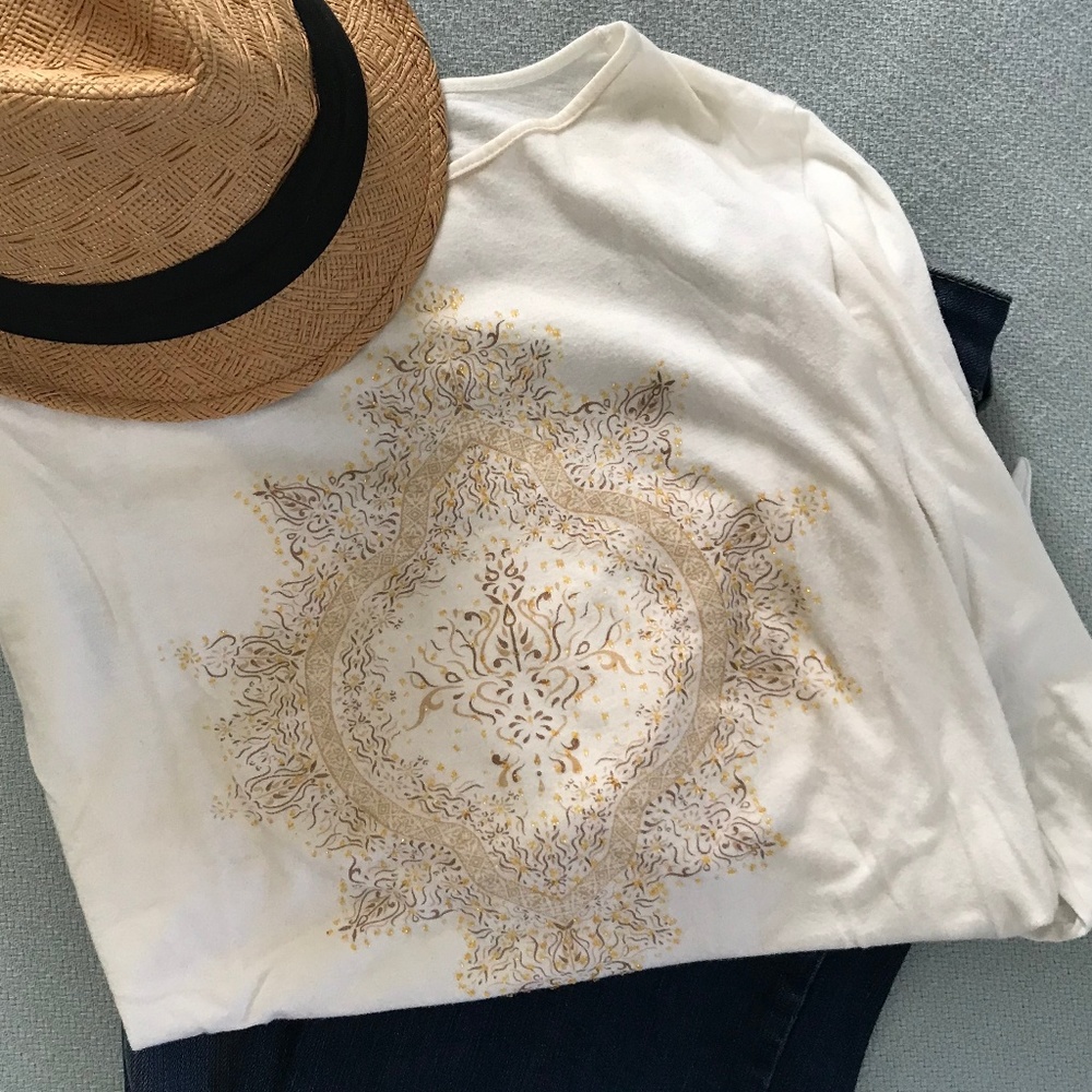 Zen White T-Shirt with Beading